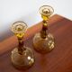 Set of two yellow glass candlesticks, Mid-Century Modern, Europe, 1960s.