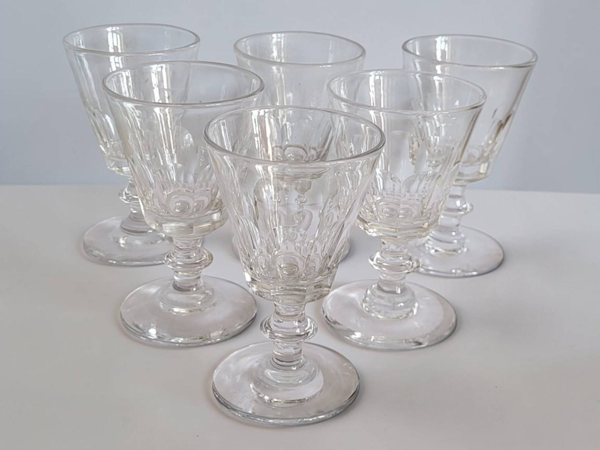 6 crystal glasses from Baccarat / Saint Louis / Caton