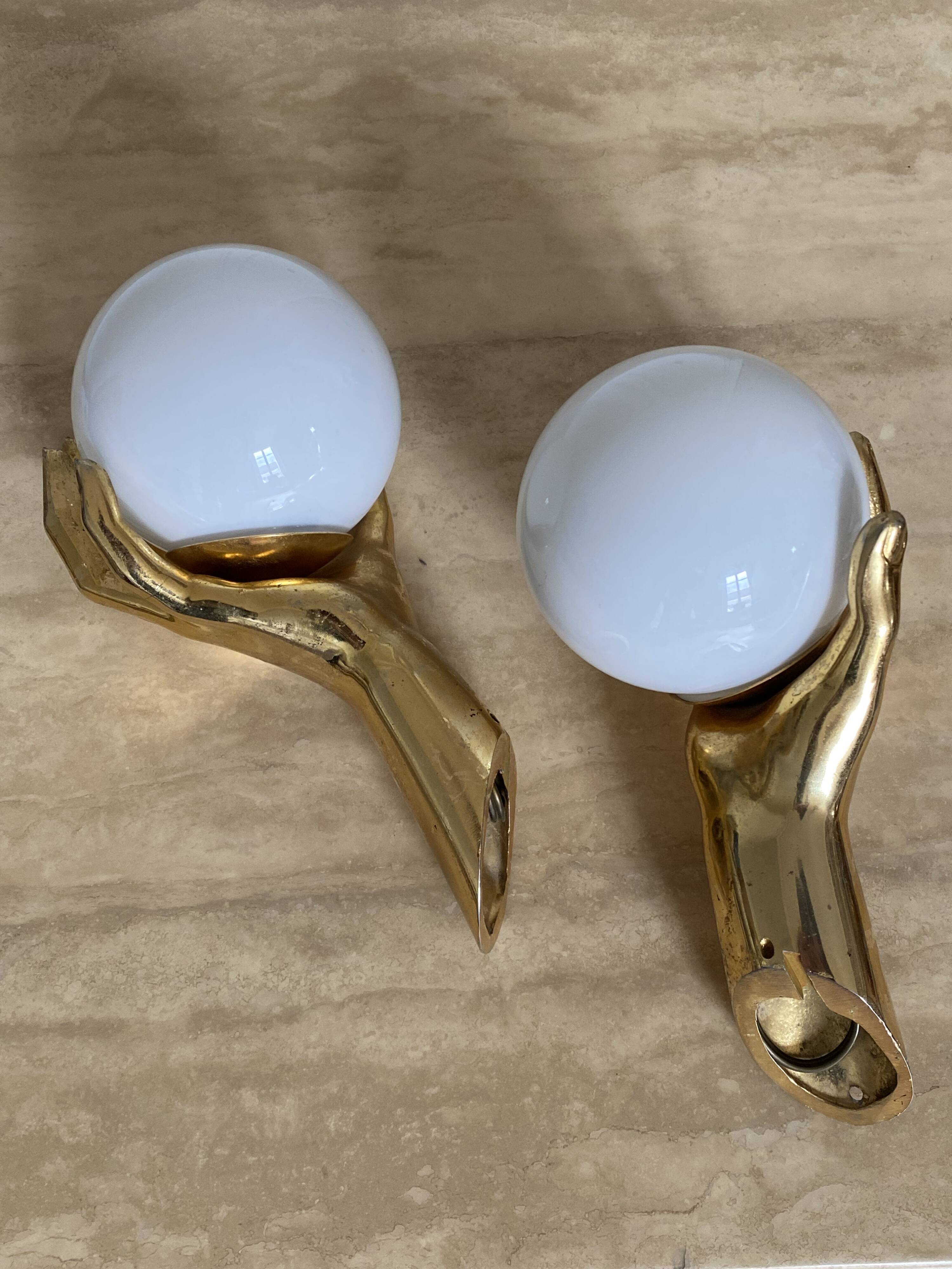 Pair of Arlus hand sconces