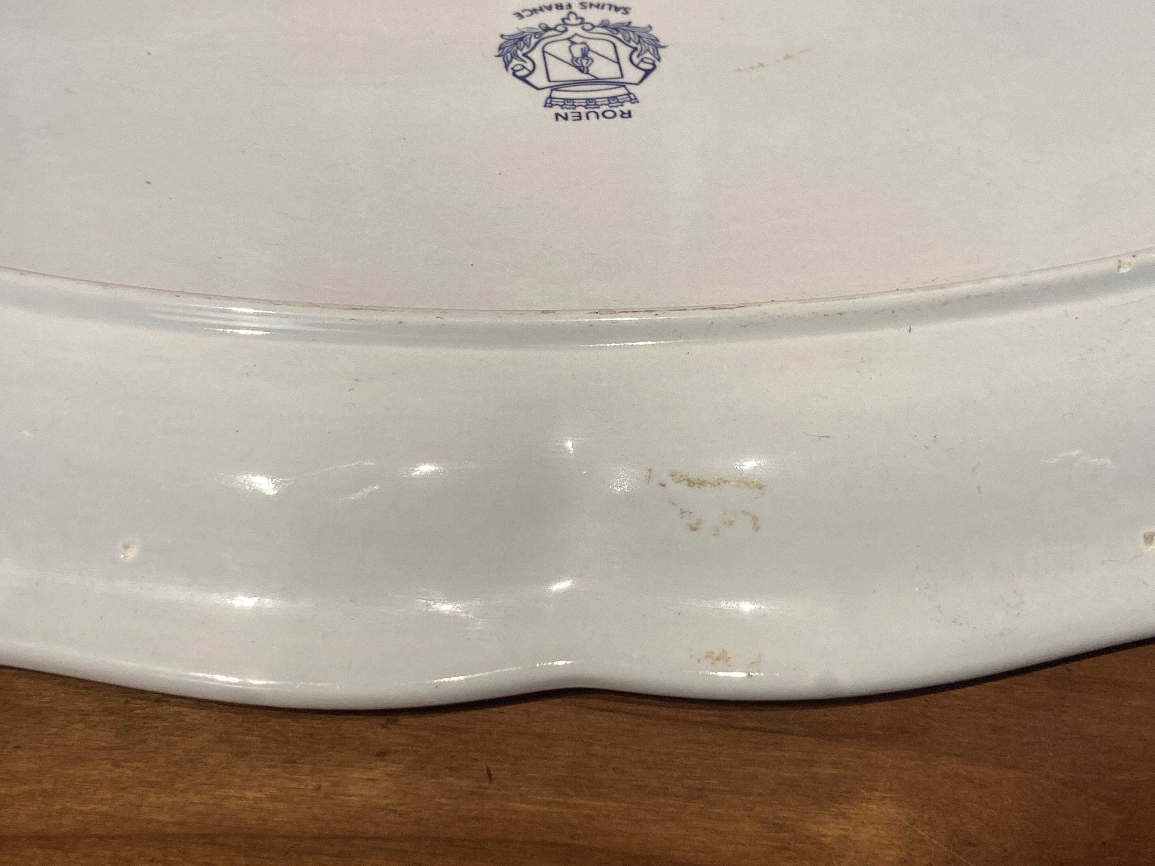 Tureen and its porcelain dish Rouen Salins France