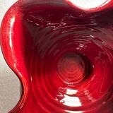 Very Pretty Vintage 50s Cup in Red Enameled Stoneware Clover Shape 🍀
