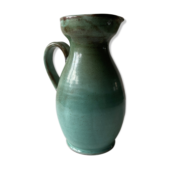 Vintage celadon ceramic pitcher