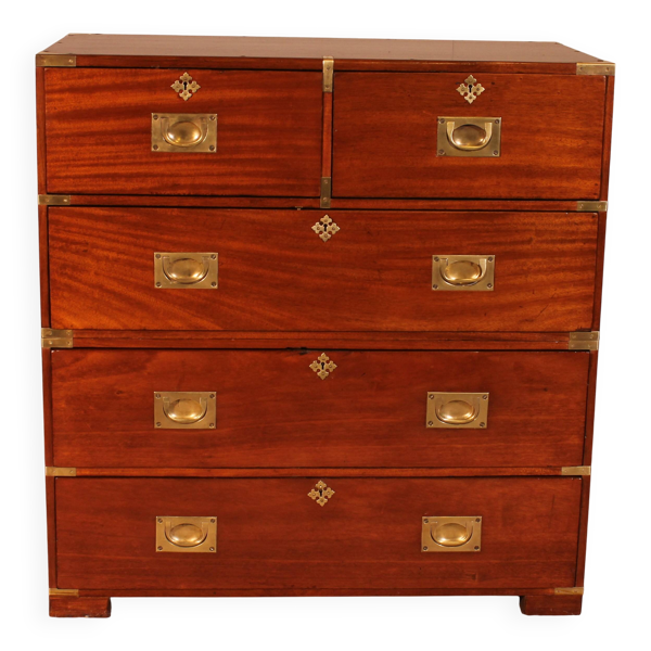 Commode Militaire Ou De Marine En Acajou blond-19° Siècle