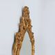 French Rococo or Baroque style facet-cut crest mirror in gilded carved wood