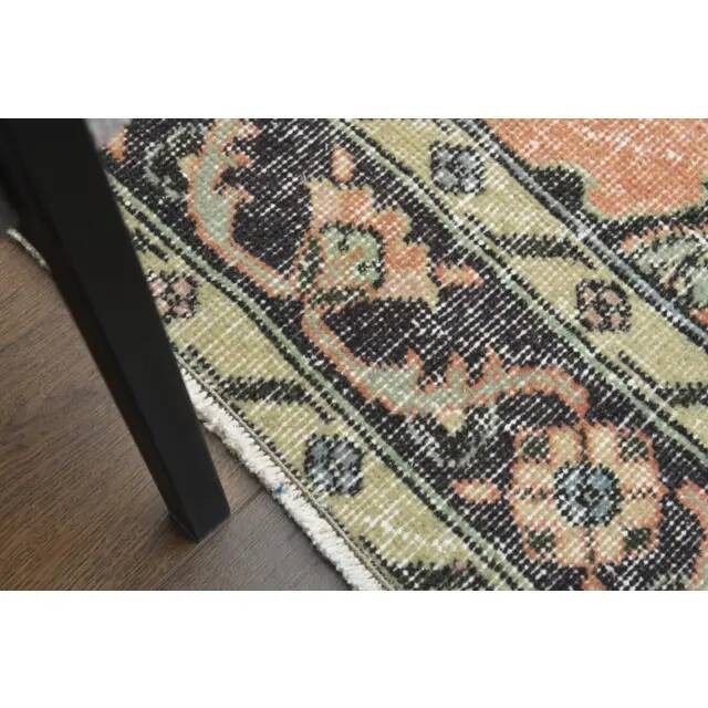 1970s Vintage Turkish Hand-Knotted Wool Cotton Orange Area Rug 138x394