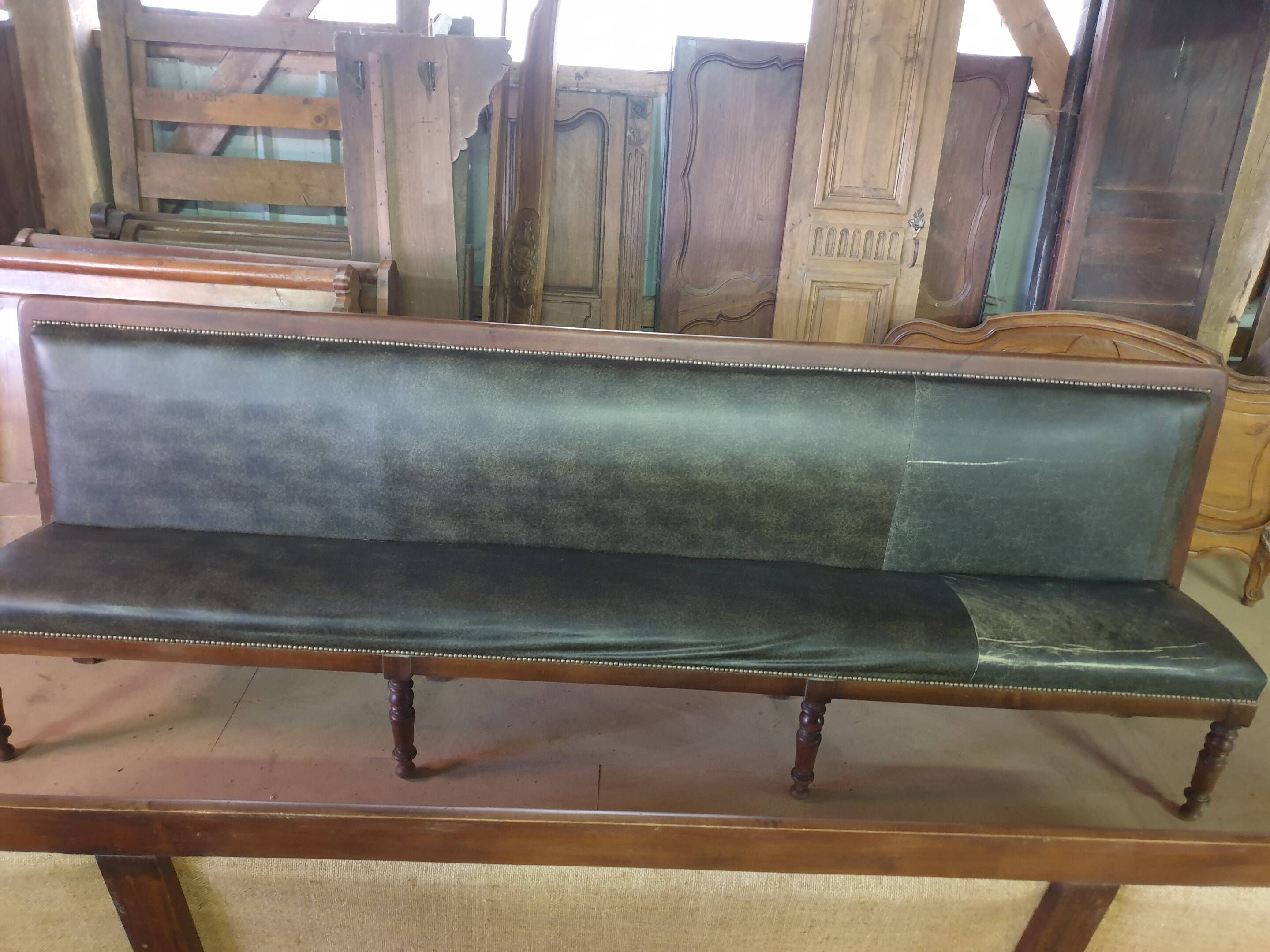 Elegant Pair of Long Café Benches - Early 20th Century