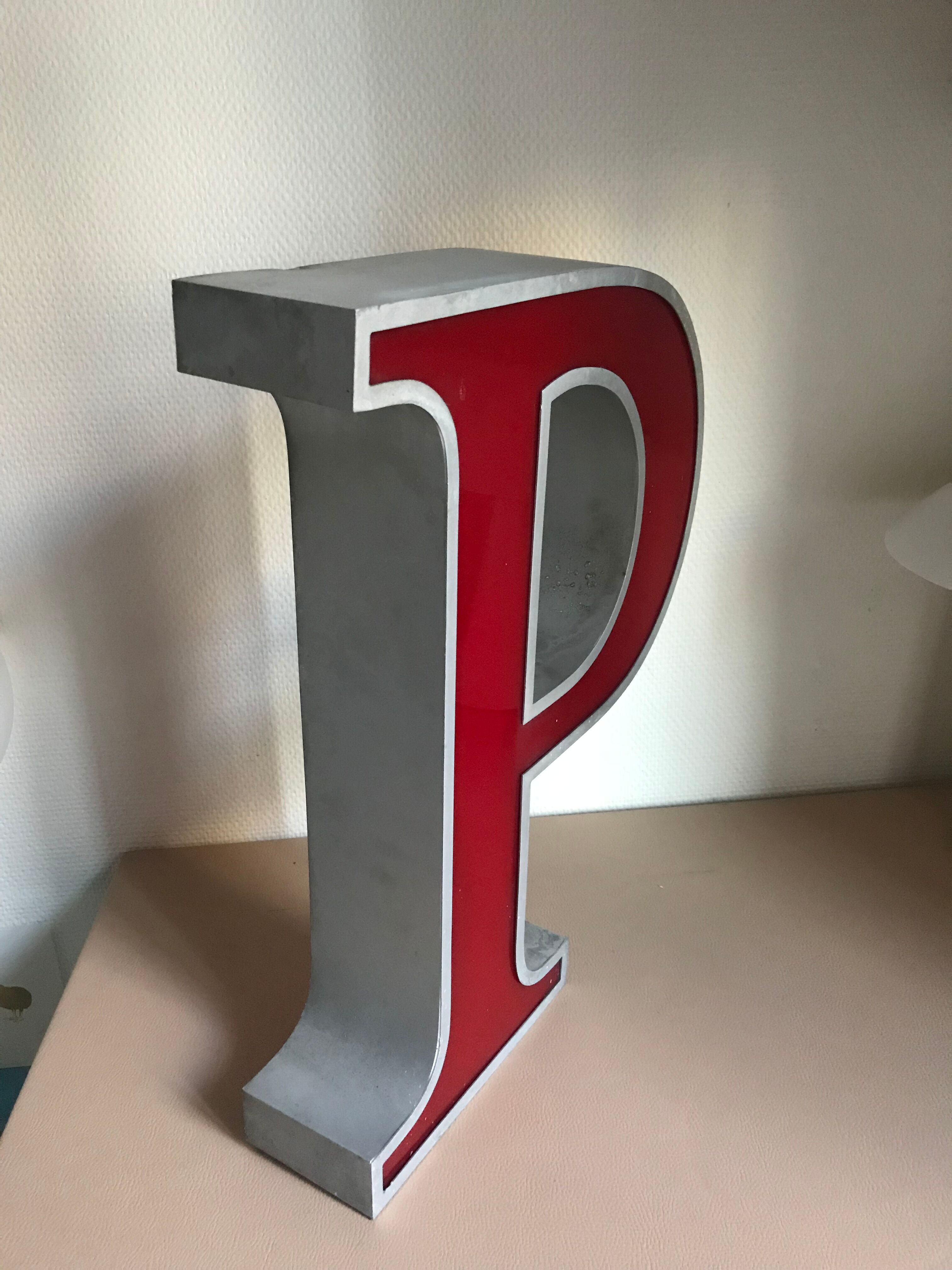 Letter P bright sign