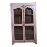 Antique Burmese teak display cabinet