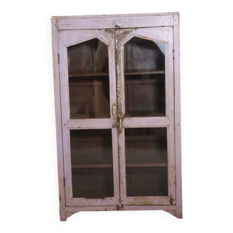 Armoire vitrée ancienne en teck birman