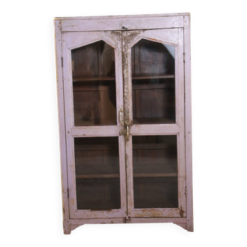 Armoire vitrée ancienne en teck birman