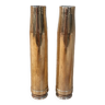 Pair of brutalist copper vases