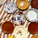 Set of 12 mismatched antique plates