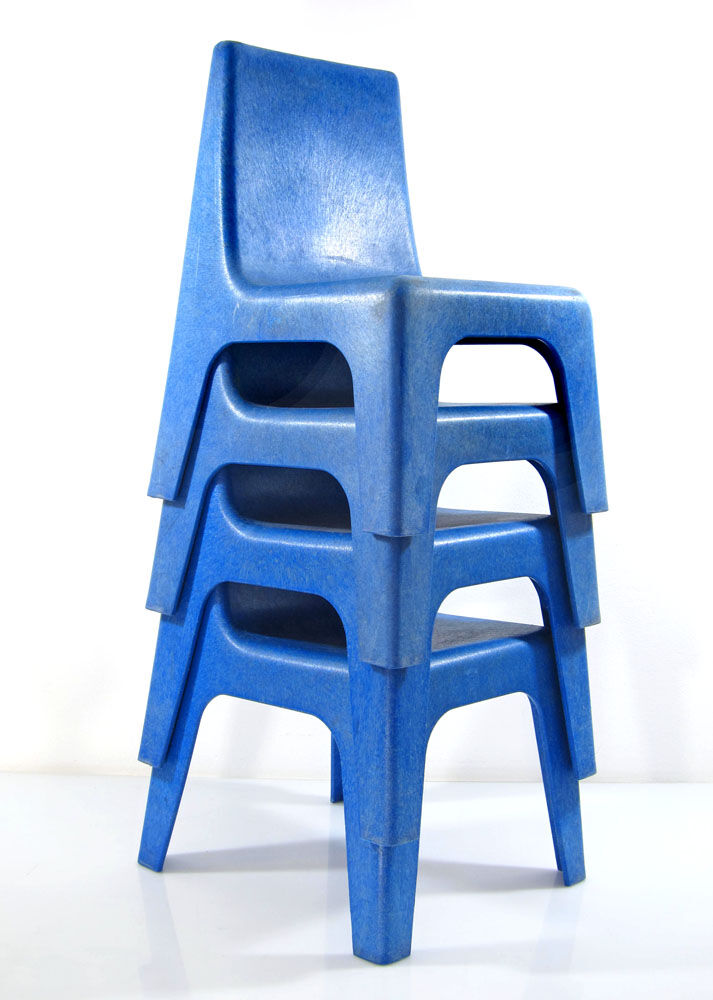 Blue children's chairs seventies design