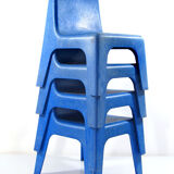 Blue children's chairs seventies design