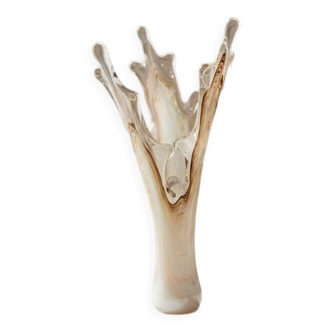 Vintage KIRCH heavy studio art glass vase – Ukrainian sculptural glass, 37 cm