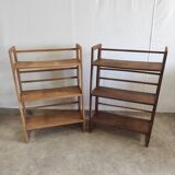 Foldable and stackable wooden shelves