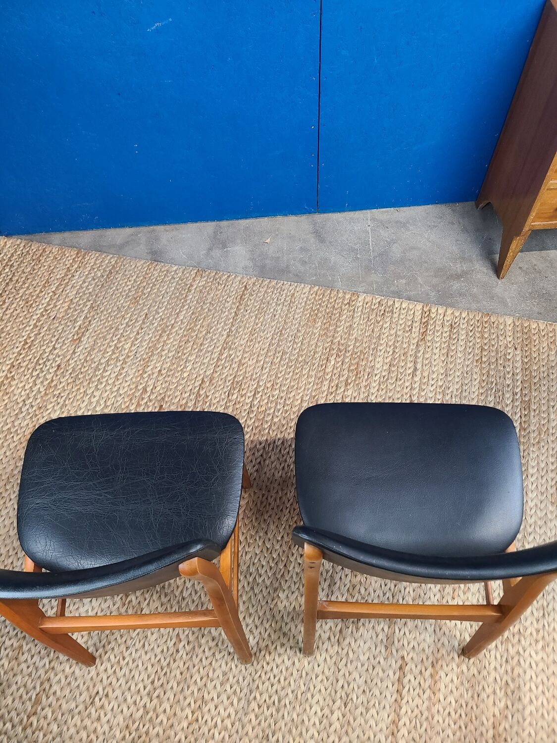 Scandinavian chair circa 1970 black skai