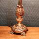 Vintage Gold Brass Table Lamp – Pleated Umbrella Style Lampshade