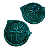 Green barbotine bottle coasters from Vallauris