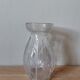 Vintage molded glass bulb vase leaf pattern