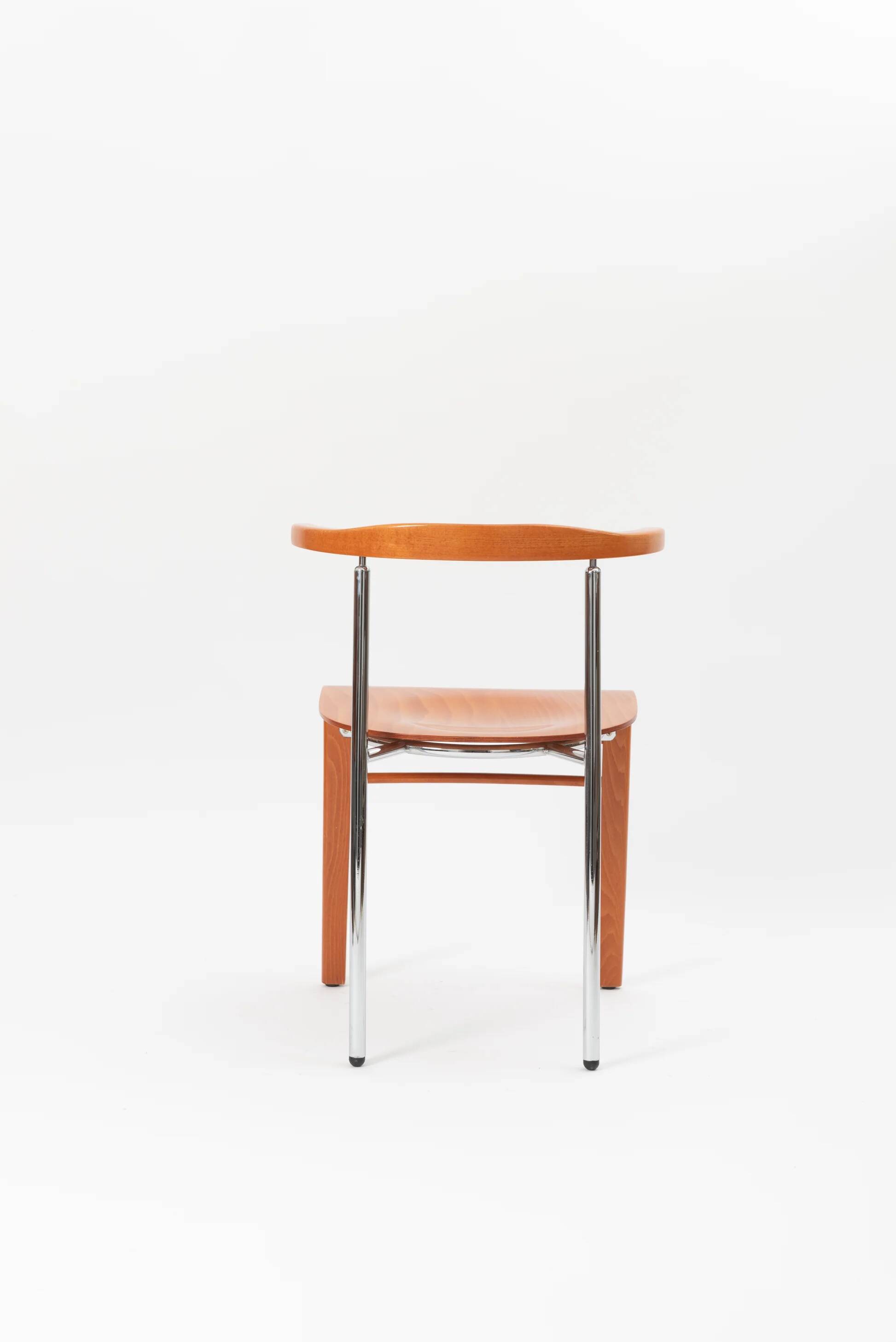 Set of 6 Italian cherry wood chairs