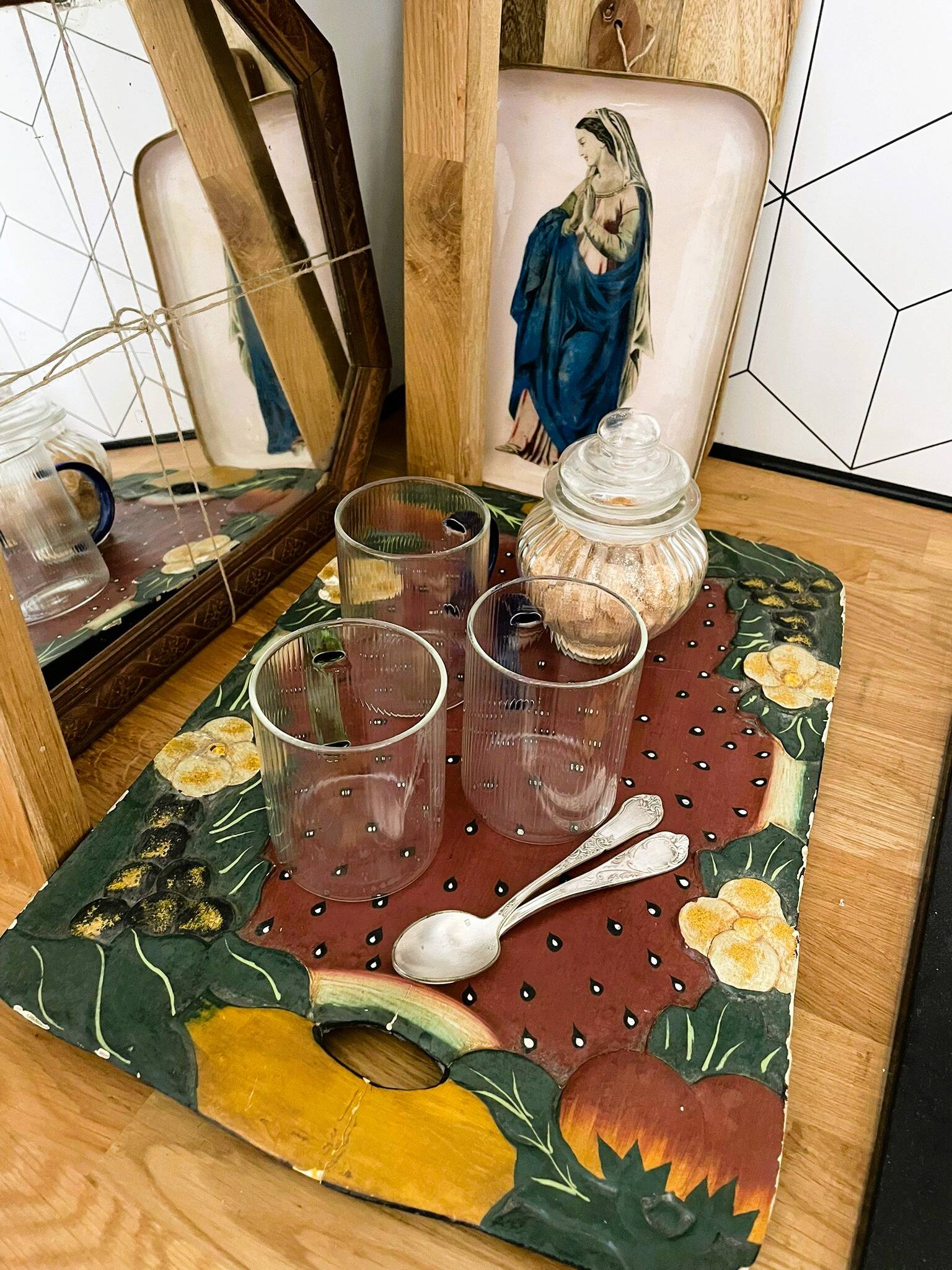 Handcrafted wooden tray