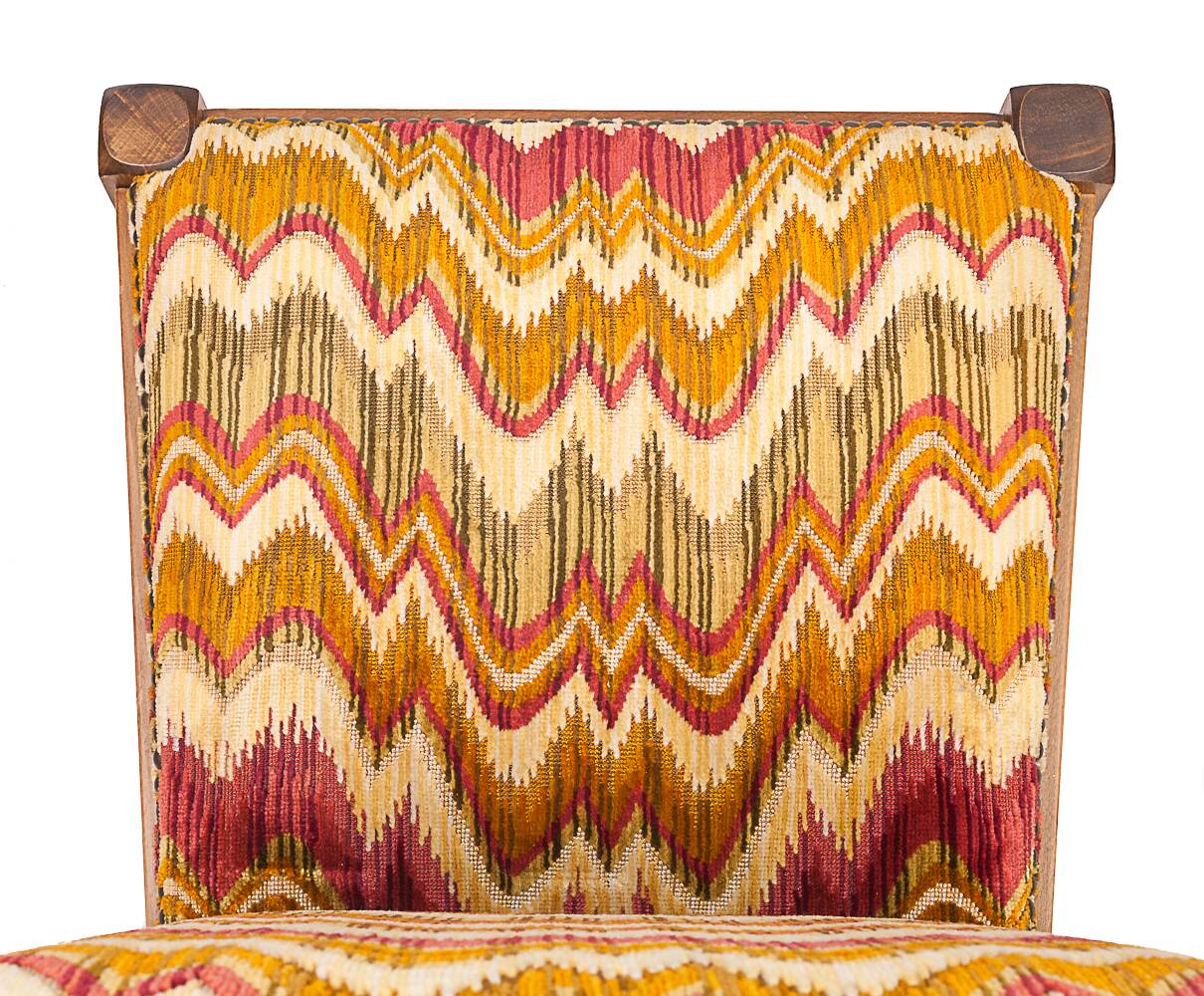 Set of 6 high chairs, Missoni fabric, 1950