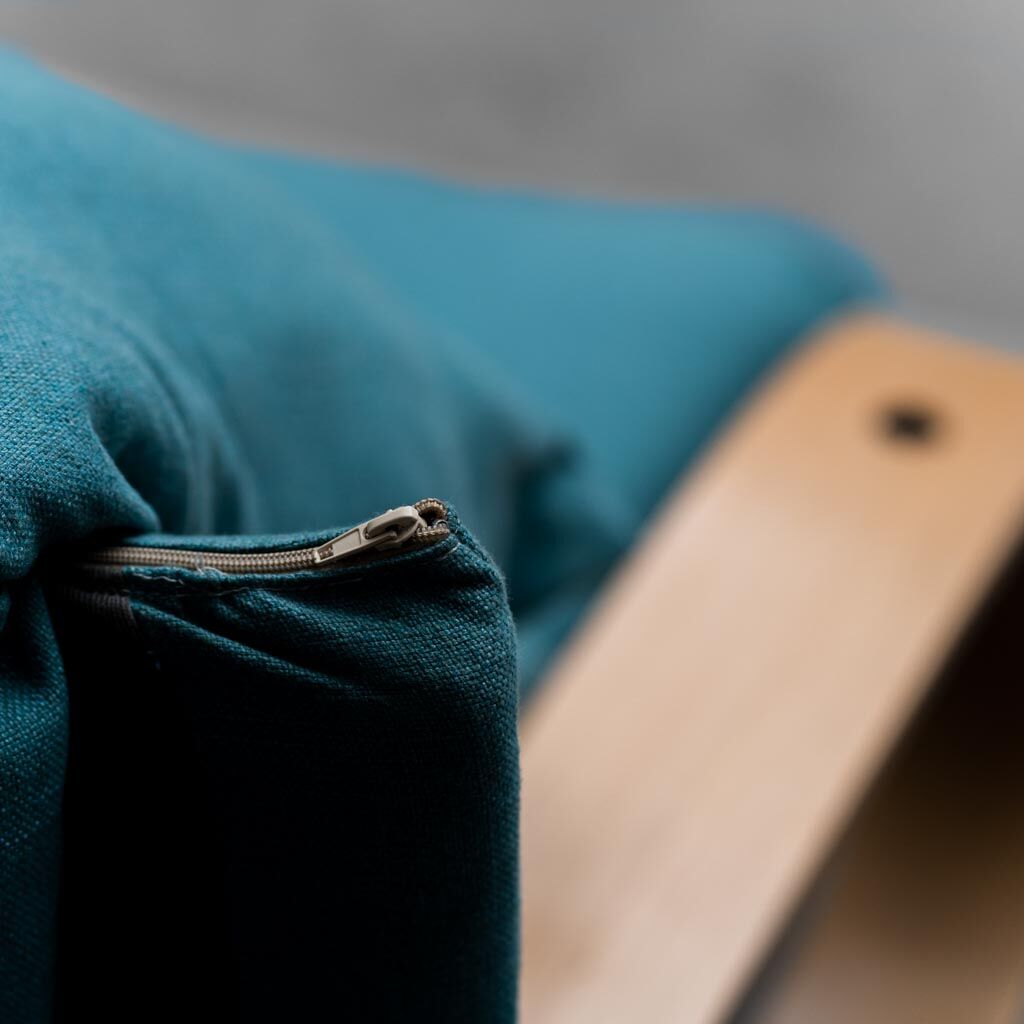 2 seater sofa in blue fabric 1970