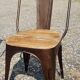 Set of 4 metal chairs with teak seat