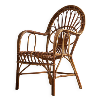 Fauteuil en rotin italien, chaise de jardin