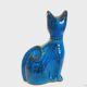 Vintage cat statue, Aldo Londi for Bitossi, Rimini blue series.