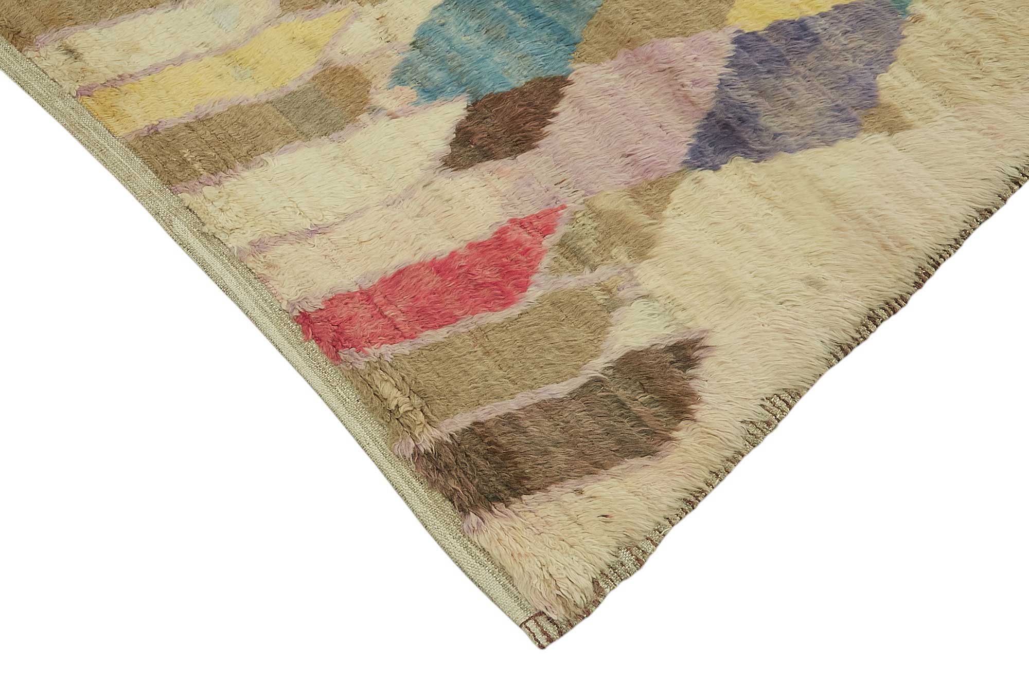 Handwoven Turkish Rustic 243 cm x 310 cm Multicolor Wool Carpet