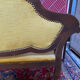 Louis XV style bench upholstered yellow velvet