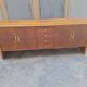 Vintage Sideboard in in Walnut Root and Maple Wood with Brass Details, 1940s