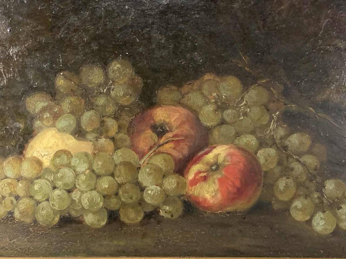 Painting 'Still Life with Fruits' Oil on panel signed, 1900s