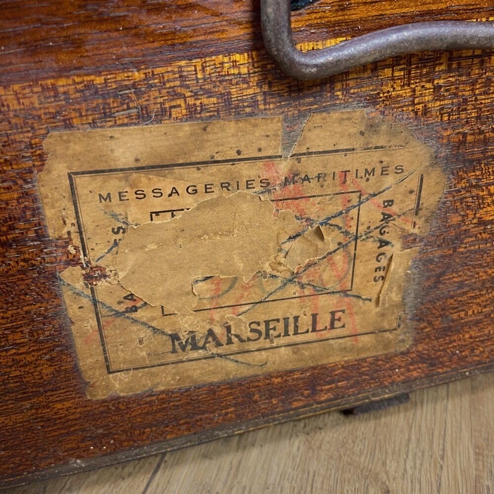 Old wooden transport trunk