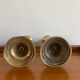 Pair of antique brass push candlesticks
