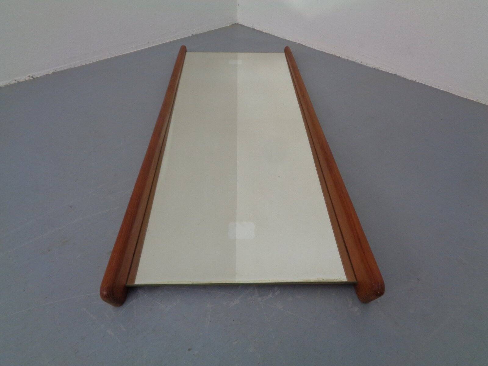 Large teak mirror by Uno & Östen Kristiansson for Luxus, Sweden, 1960s.
