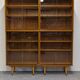Library or display cabinet with 4 modules in light oak, France around 1960.