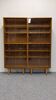 Library or display cabinet with 4 modules in light oak, France around 1960.
