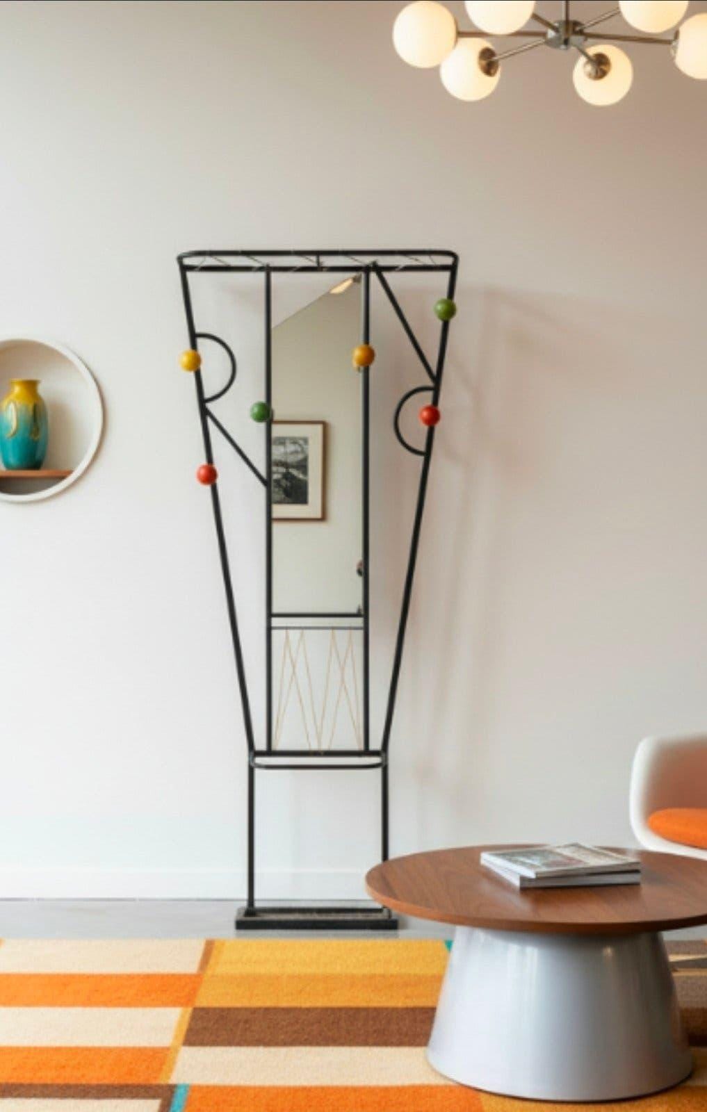 Vintage 'atomic' wall coat rack Roger Féraud