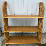 Vintage rattan wall shelf