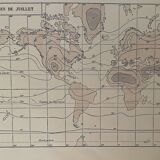 Lithography map on atmospheric pressure and temperatures of 1928
