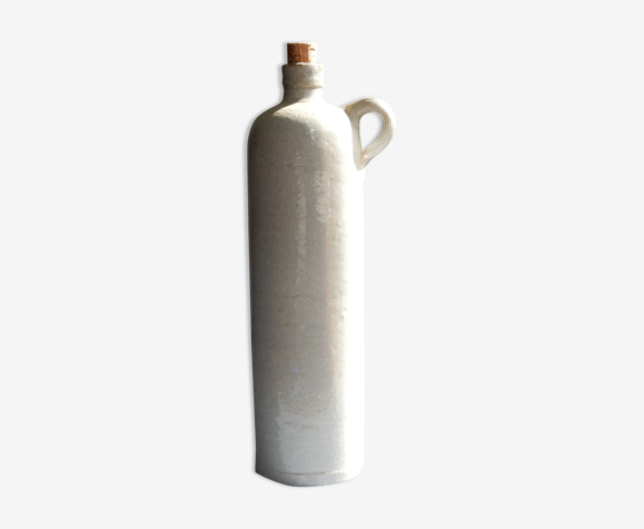 Bouteille en grès gris émaillé avec anse