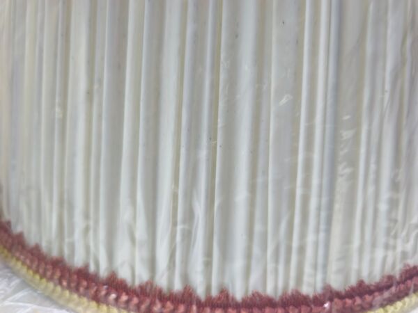 Lot de 3 grands abat-jour plissés vintage en tissu – passementerie –
