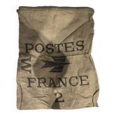 Ancien sac postal la poste france  n°2 en toile de jute 50 x 60cm
