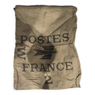 Old la poste france postal bag n°2 in burlap 50 x 60cm
