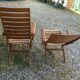 Lot 2 old wooden folding lounge runs