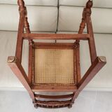 4 vintage chairs in turned wood and cannage from the 1910s