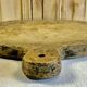 Old large round pizza cutting board